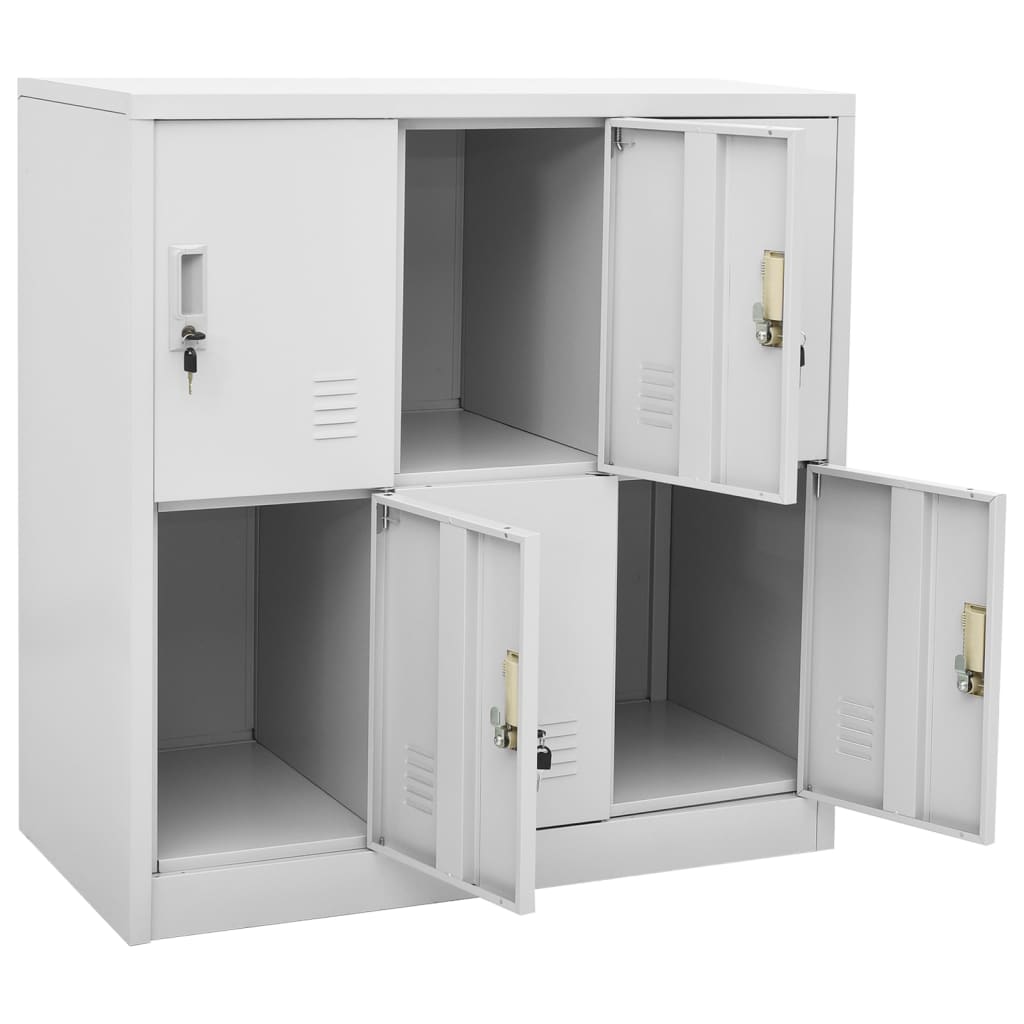Pukukaapit 2 kpl vaaleanharmaa 90x45x92,5 cm teräs - Sisustajankoti.fi