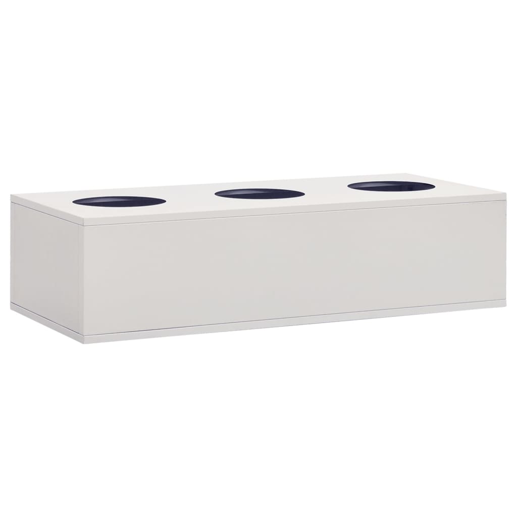 Toimistokaappi kukkalaatikolla vaaleanharmaa 90x40x113 cm teräs - Sisustajankoti.fi