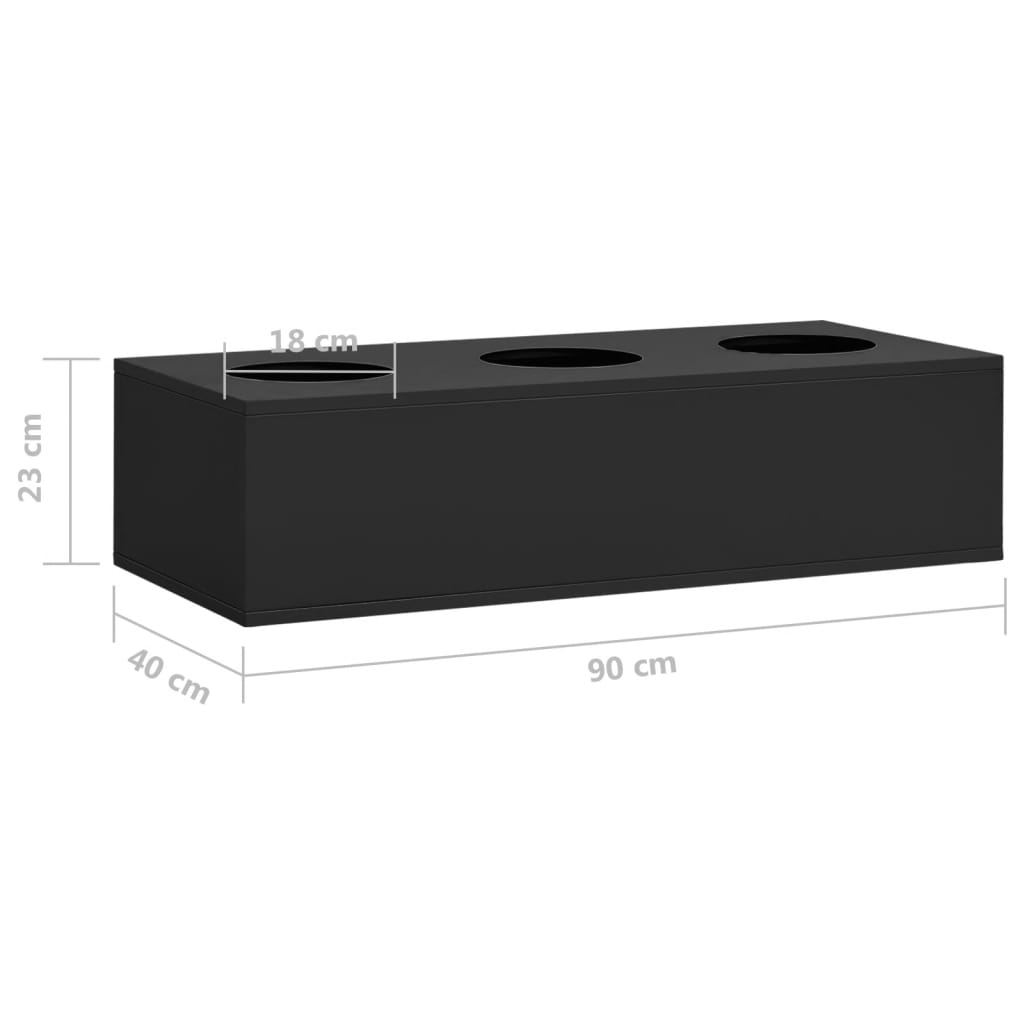 Toimistokaappi kukkalaatikolla antrasiitti 90x40x113 cm teräs - Sisustajankoti.fi