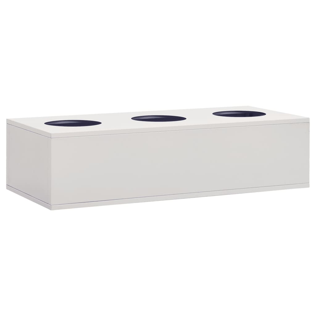 Toimistokaappi kukkalaatikolla vaaleanharmaa 90x40x125 cm teräs - Sisustajankoti.fi