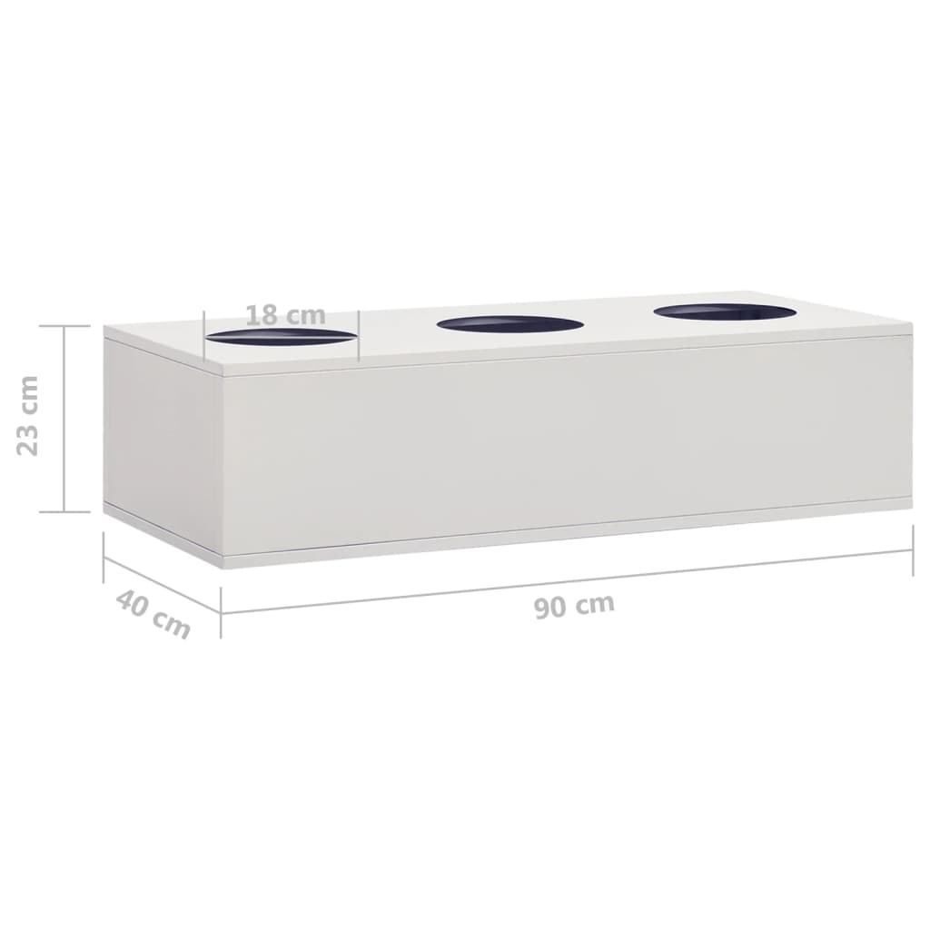 Toimistokaappi kukkalaatikolla vaaleanharmaa 90x40x125 cm teräs - Sisustajankoti.fi