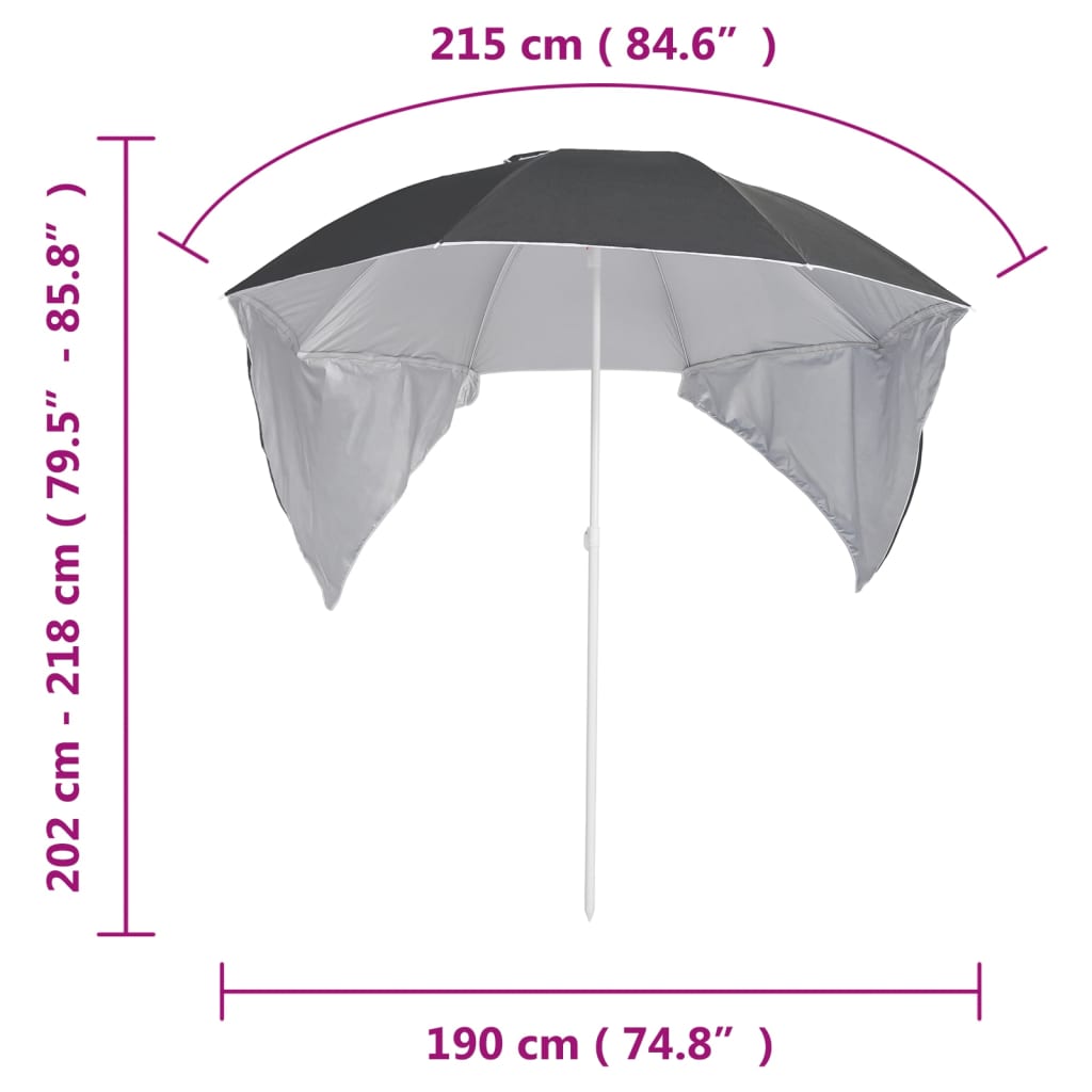 Rantavarjo sivuseinillä antrasiitti 215 cm - Sisustajankoti.fi
