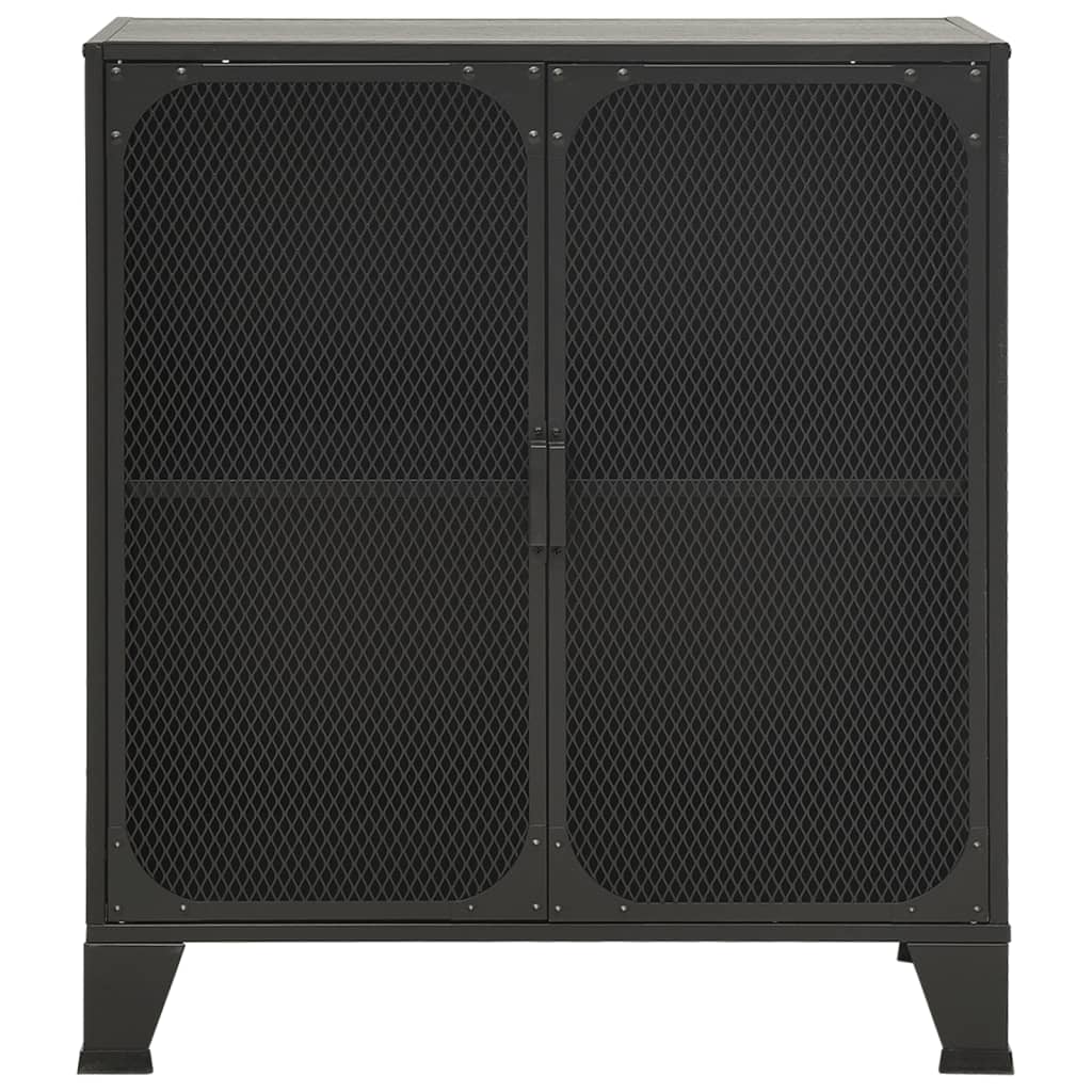 Säilytyskaapit 2 kpl harmaa 72x36x82 cm metalli ja MDF - Sisustajankoti.fi