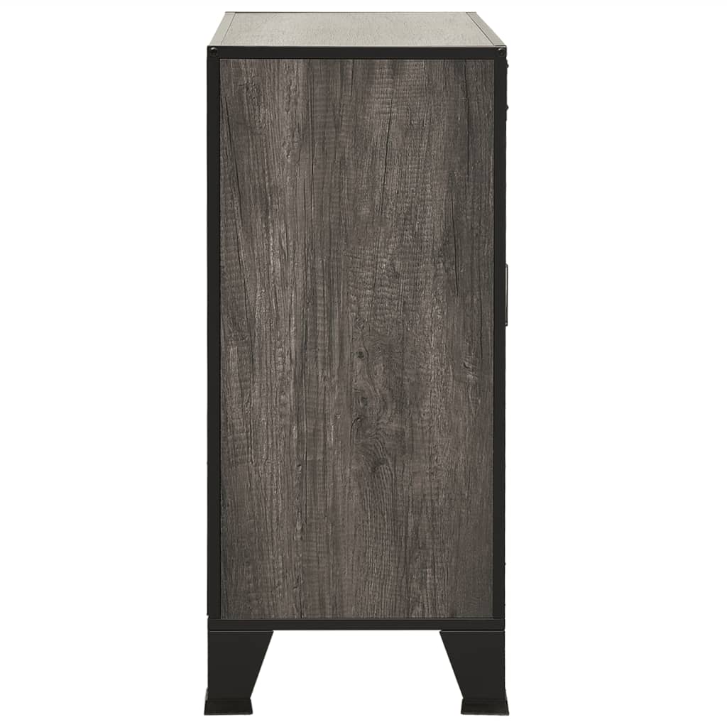 Säilytyskaapit 2 kpl harmaa 72x36x82 cm metalli ja MDF - Sisustajankoti.fi