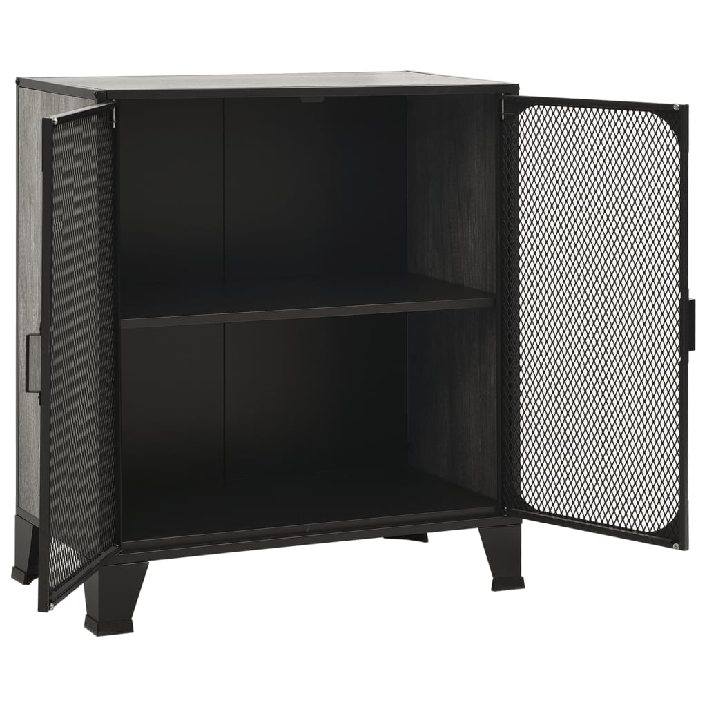 Säilytyskaapit 2 kpl harmaa 72x36x82 cm metalli ja MDF - Sisustajankoti.fi