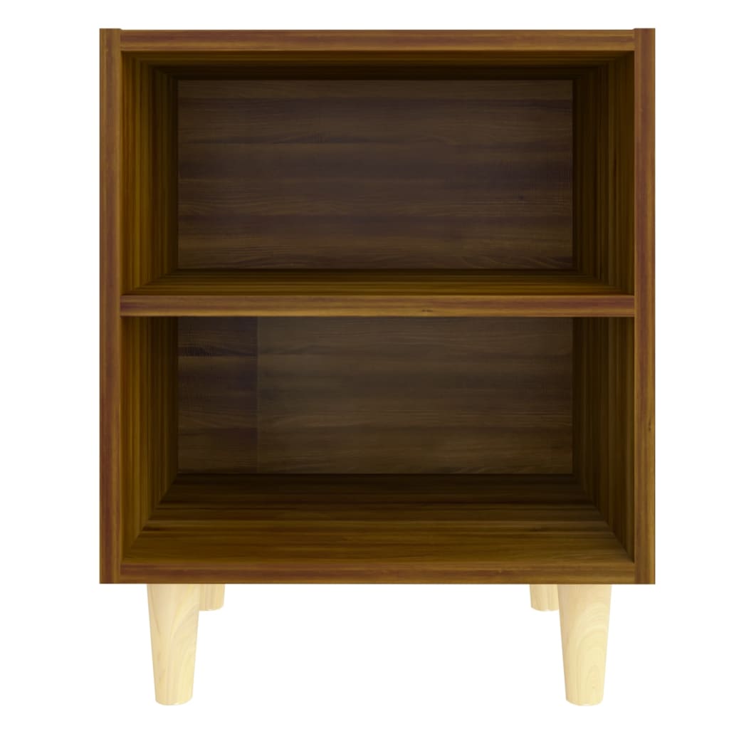 Yöpöydät täyspuujaloilla 2 kpl ruskea tammi 40x30x50 cm - Sisustajankoti.fi