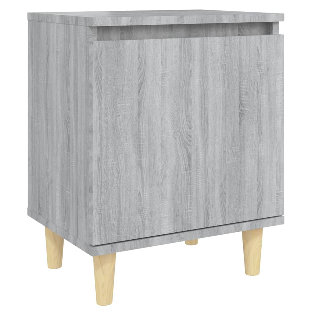 Yöpöydät täyspuujaloilla 2 kpl harmaa Sonoma 40x30x50 cm - Sisustajankoti.fi