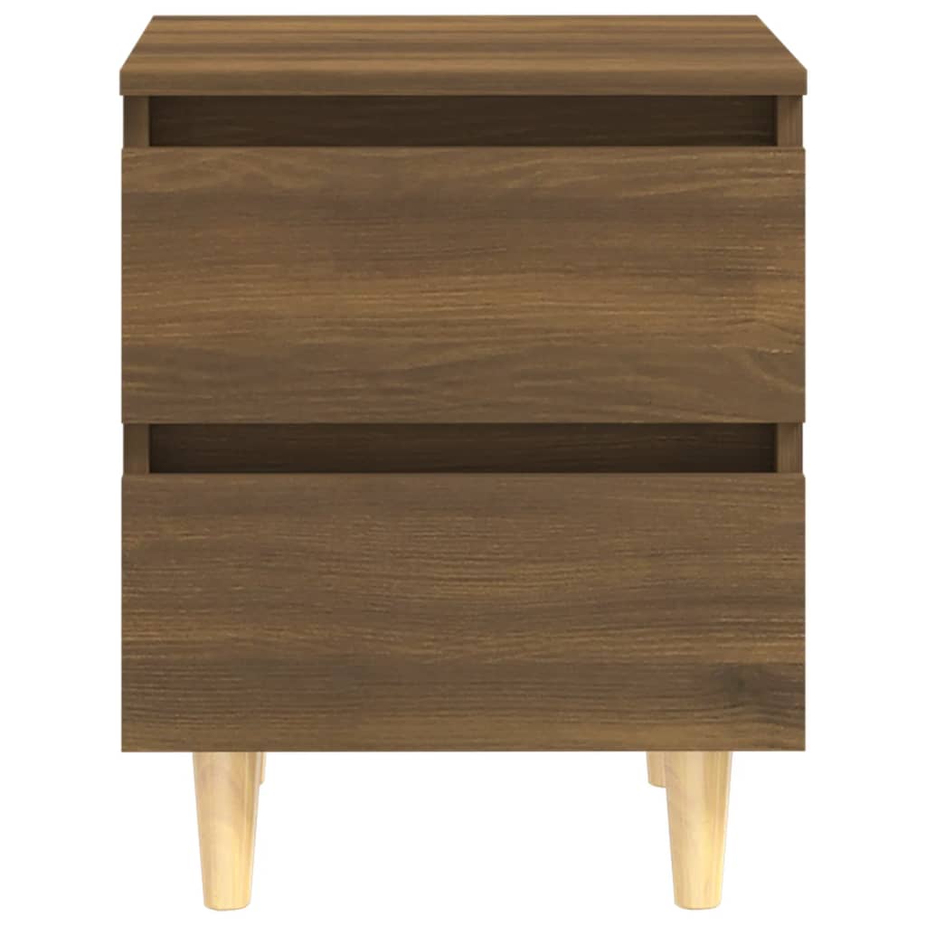 Yöpöydät täyspuujaloilla 2 kpl ruskea tammi 40x35x50 cm - Sisustajankoti.fi