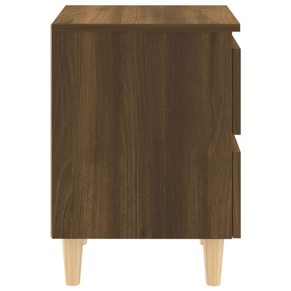 Yöpöydät täyspuujaloilla 2 kpl ruskea tammi 40x35x50 cm - Sisustajankoti.fi