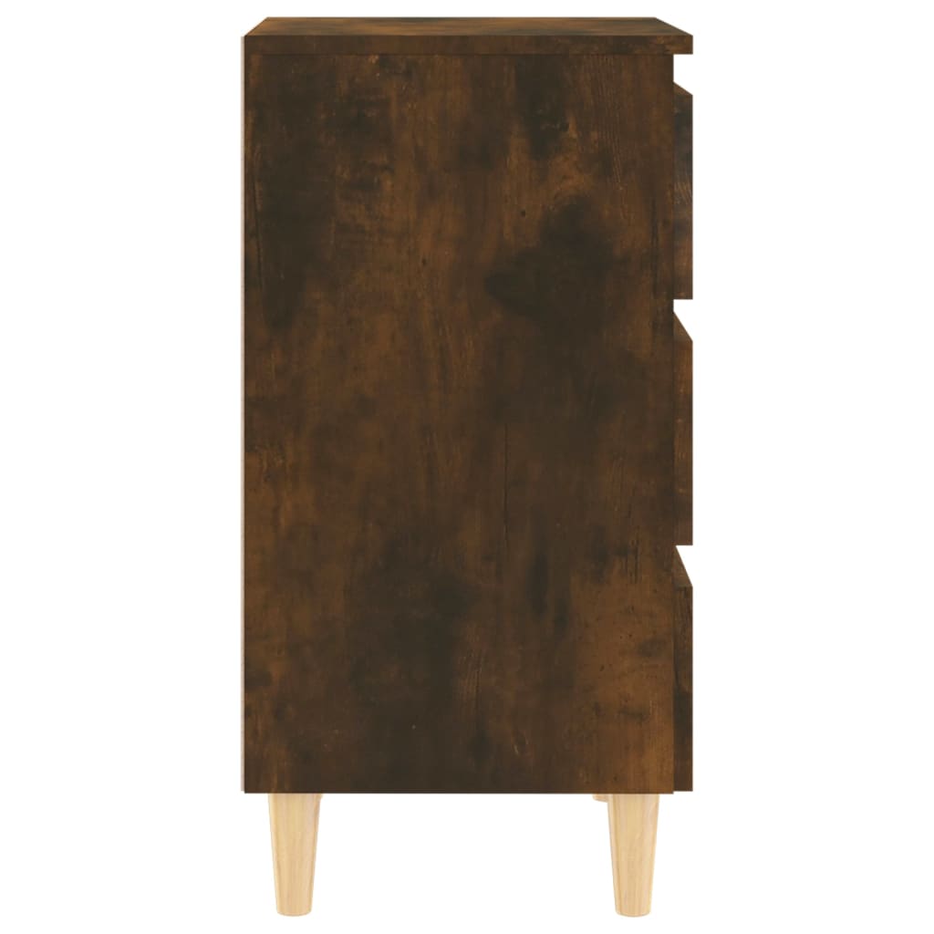 Yöpöydät täyspuujaloilla 2 kpl savutammi 40x35x69 cm - Sisustajankoti.fi