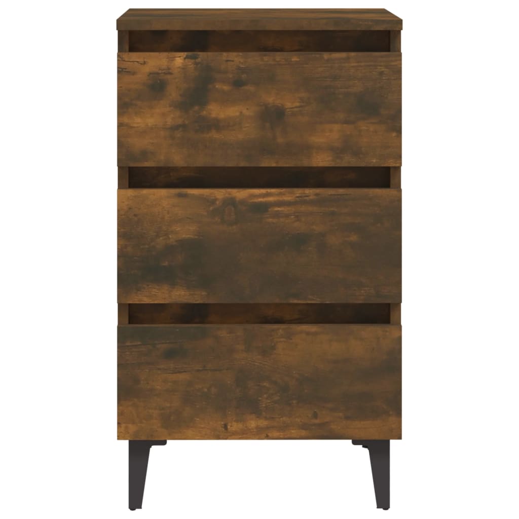 Yöpöydät metallijaloilla 2 kpl savutammi 40x35x69 cm - Sisustajankoti.fi
