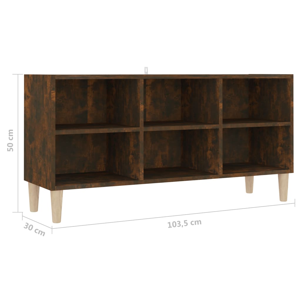 TV-taso täyspuiset jalat savutammi 103,5x30x50 cm - Sisustajankoti.fi
