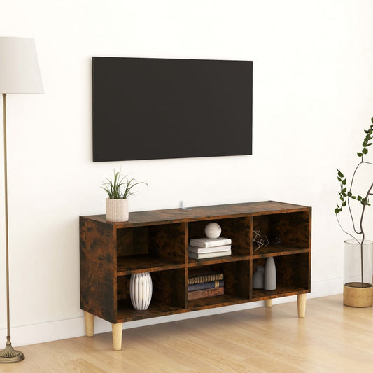 TV-taso täyspuiset jalat savutammi 103,5x30x50 cm - Sisustajankoti.fi