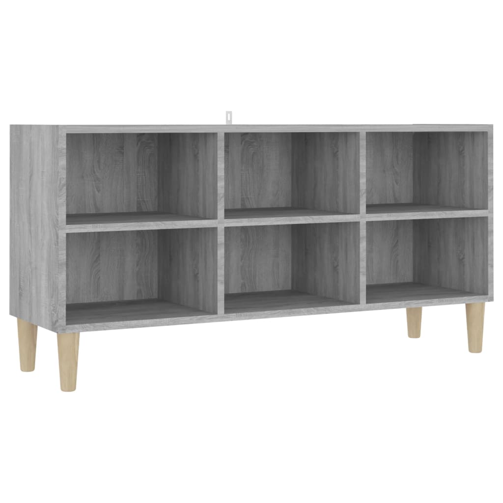 TV-taso täyspuiset jalat harmaa Sonoma 103,5x30x50 cm - Sisustajankoti.fi