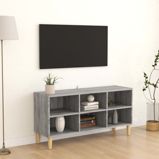 TV-taso täyspuiset jalat harmaa Sonoma 103,5x30x50 cm - Sisustajankoti.fi
