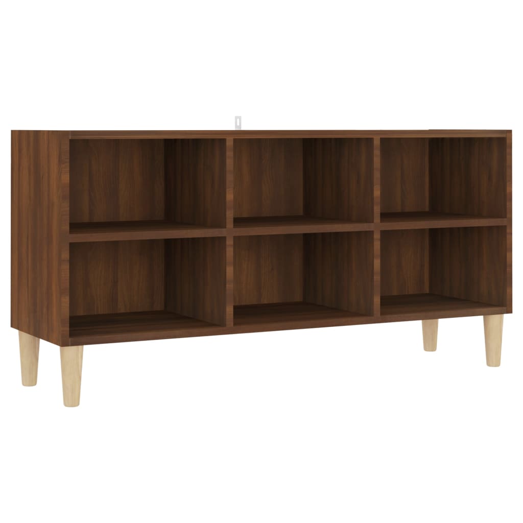TV-taso täyspuiset jalat ruskea tammi 103,5x30x50 cm - Sisustajankoti.fi