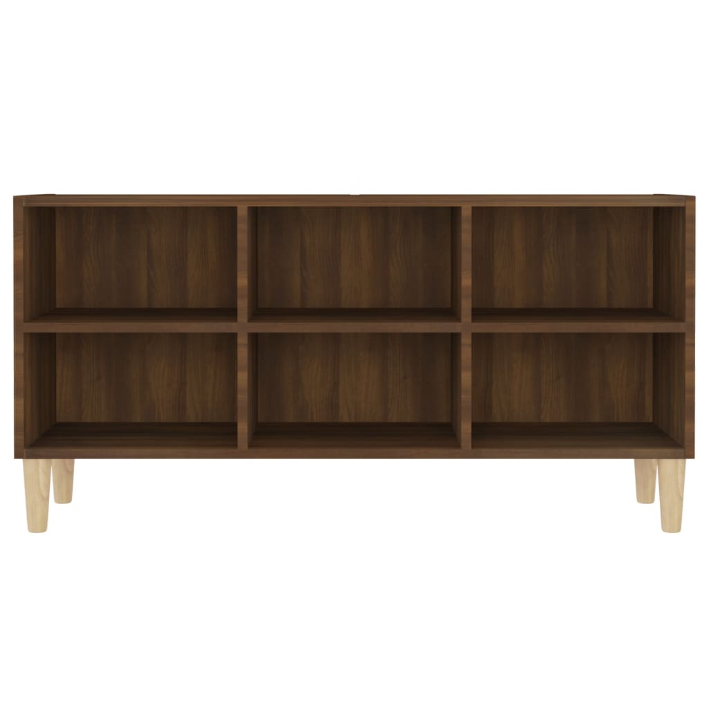 TV-taso täyspuiset jalat ruskea tammi 103,5x30x50 cm - Sisustajankoti.fi