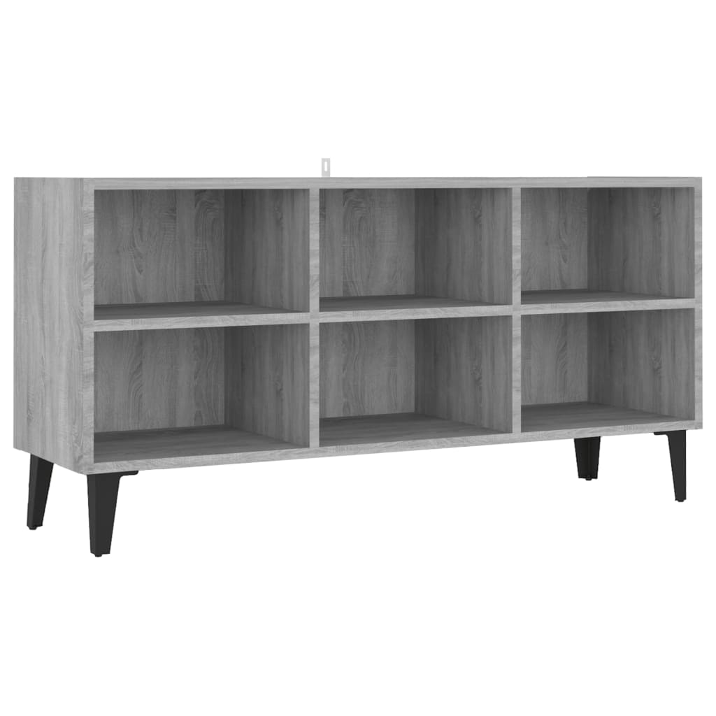 TV-taso metallijaloilla harmaa Sonoma 103,5x30x50 cm - Sisustajankoti.fi