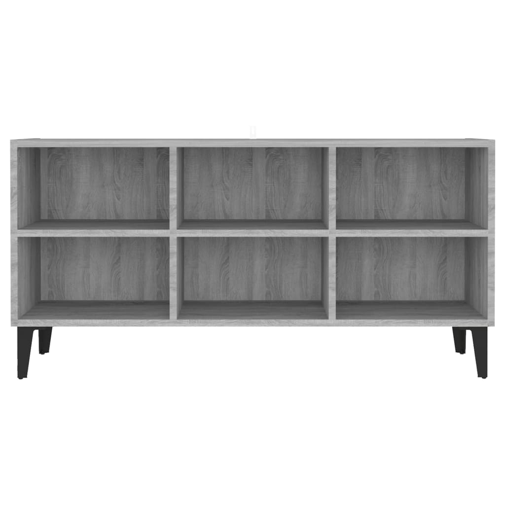 TV-taso metallijaloilla harmaa Sonoma 103,5x30x50 cm - Sisustajankoti.fi