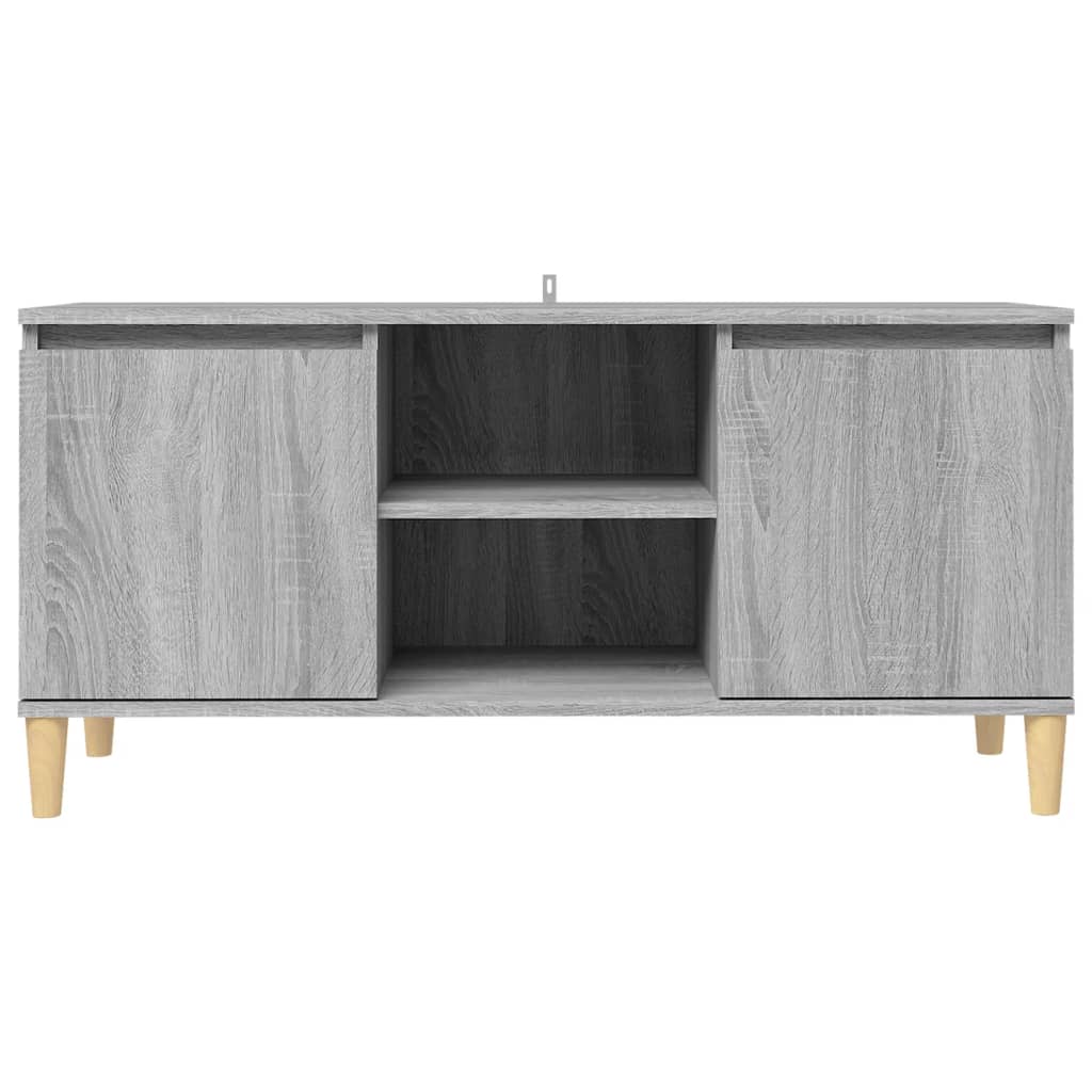 TV-taso täyspuiset jalat harmaa Sonoma 103,5x35x50 cm - Sisustajankoti.fi
