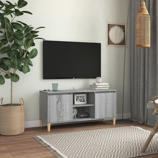 TV-taso täyspuiset jalat harmaa Sonoma 103,5x35x50 cm - Sisustajankoti.fi