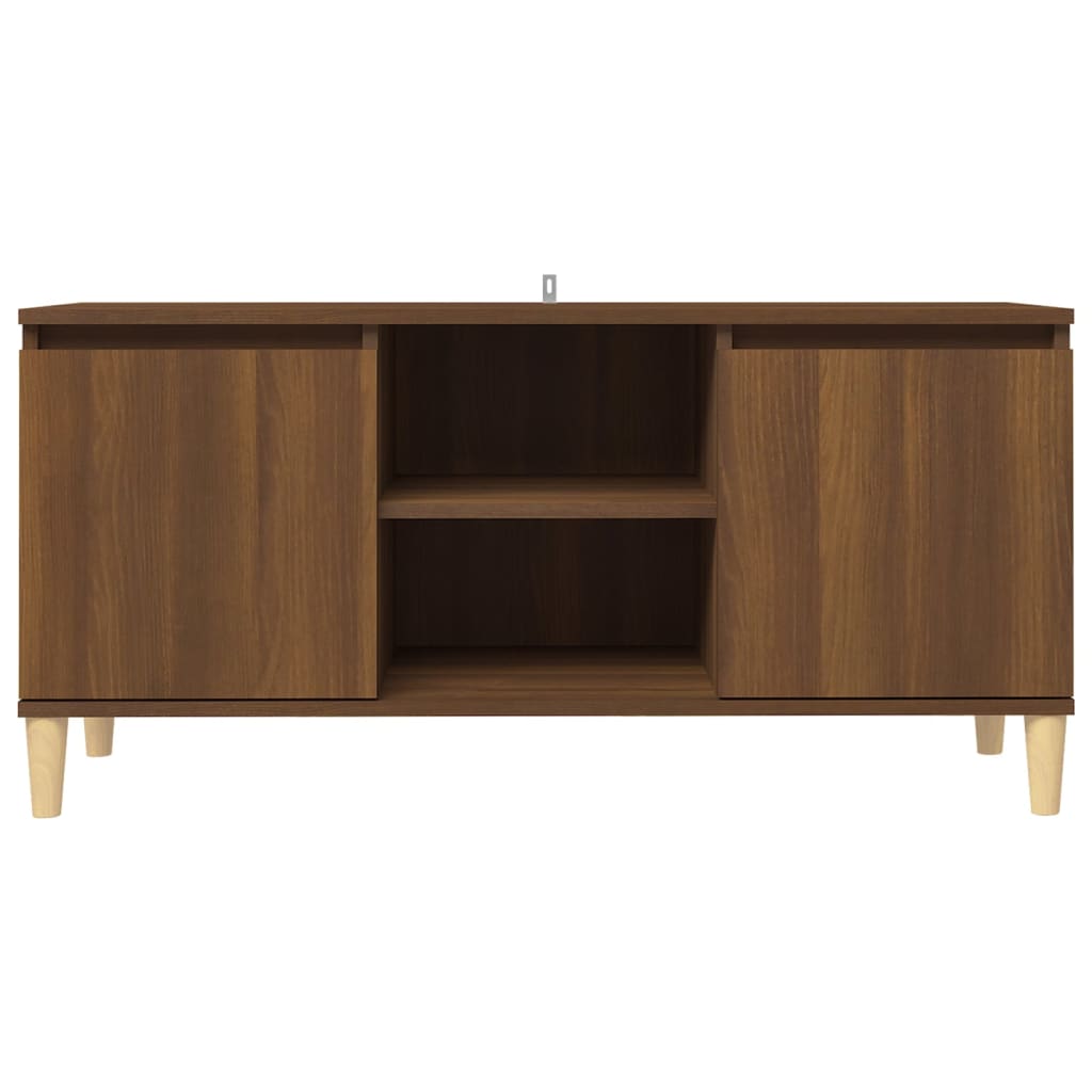 TV-taso täyspuiset jalat ruskea tammi 103,5x35x50 cm - Sisustajankoti.fi