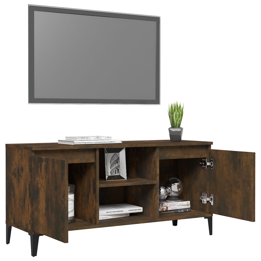 TV-taso metallijaloilla savutammi 103,5x35x50 cm - Sisustajankoti.fi