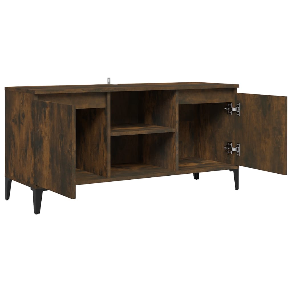 TV-taso metallijaloilla savutammi 103,5x35x50 cm - Sisustajankoti.fi