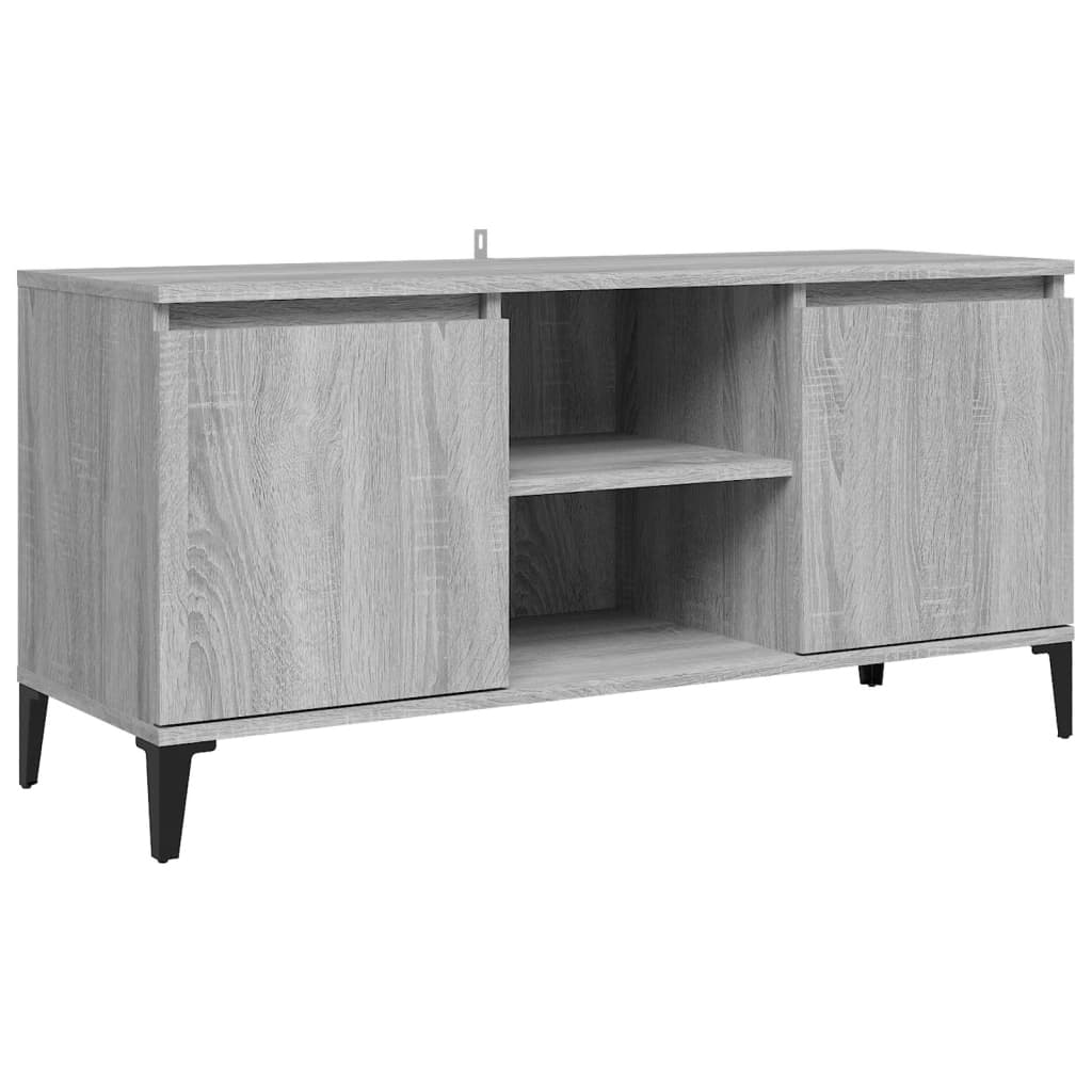 TV-taso metallijaloilla harmaa Sonoma 103,5x35x50 cm - Sisustajankoti.fi