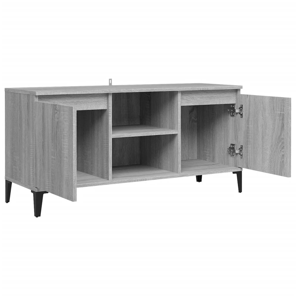 TV-taso metallijaloilla harmaa Sonoma 103,5x35x50 cm - Sisustajankoti.fi