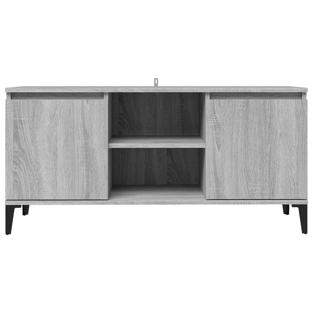 TV-taso metallijaloilla harmaa Sonoma 103,5x35x50 cm - Sisustajankoti.fi