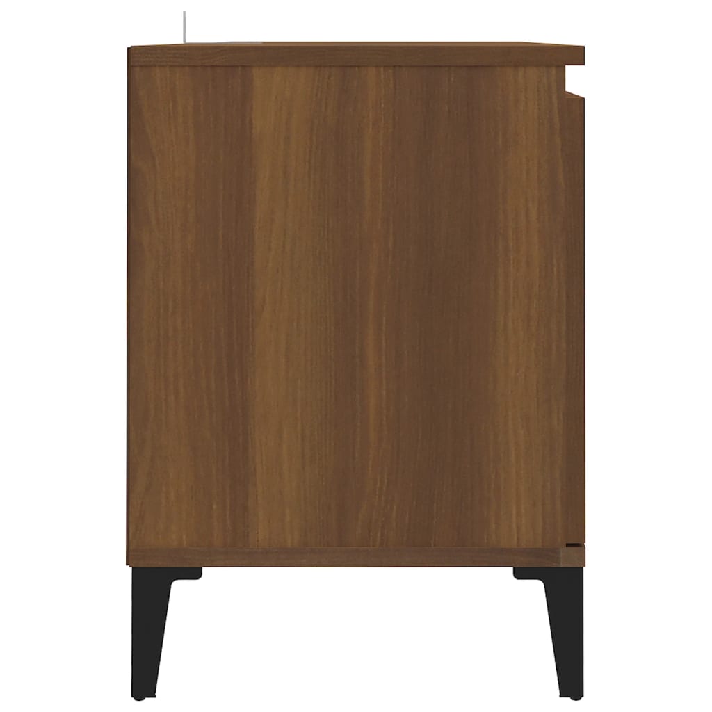 TV-taso metallijaloilla ruskea tammi 103,5x35x50 cm - Sisustajankoti.fi