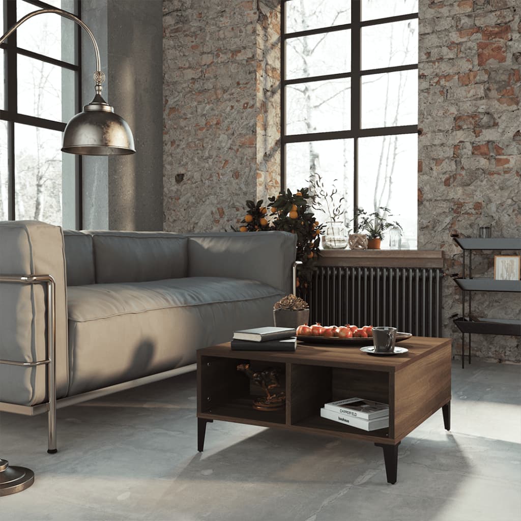 Sohvapöytä ruskea tammi 60x60x30 cm - Sisustajankoti.fi