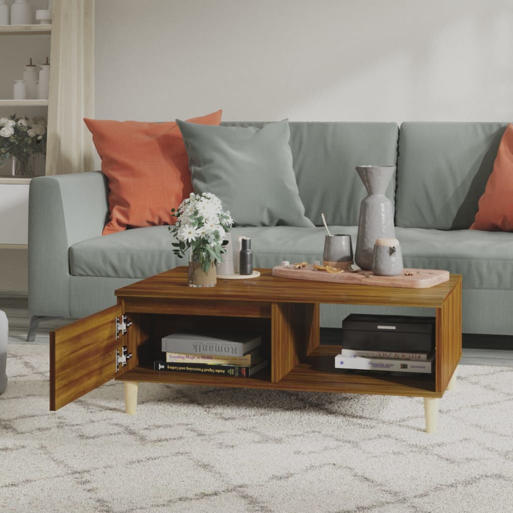 Sohvapöytä ruskea tammi 90x60x35 cm - Sisustajankoti.fi