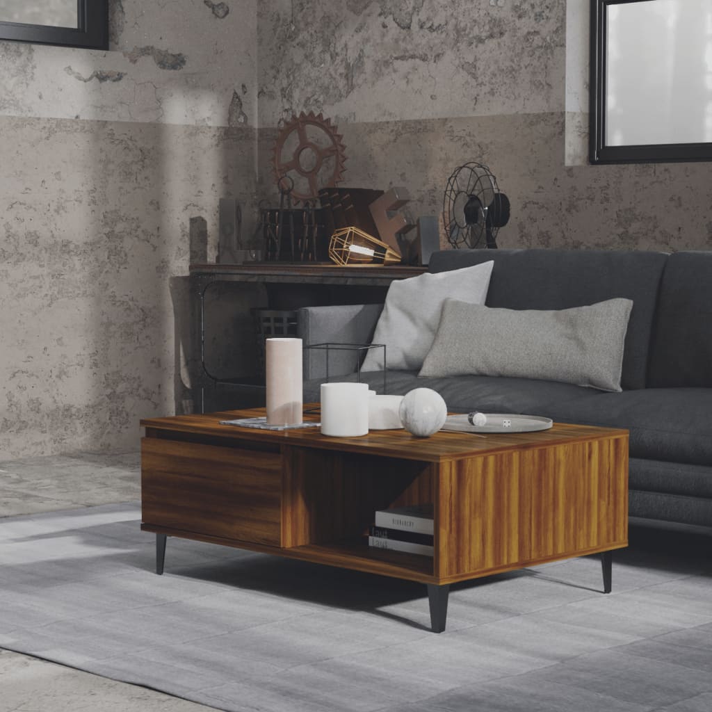 Sohvapöytä ruskea tammi 90x60x35 cm - Sisustajankoti.fi