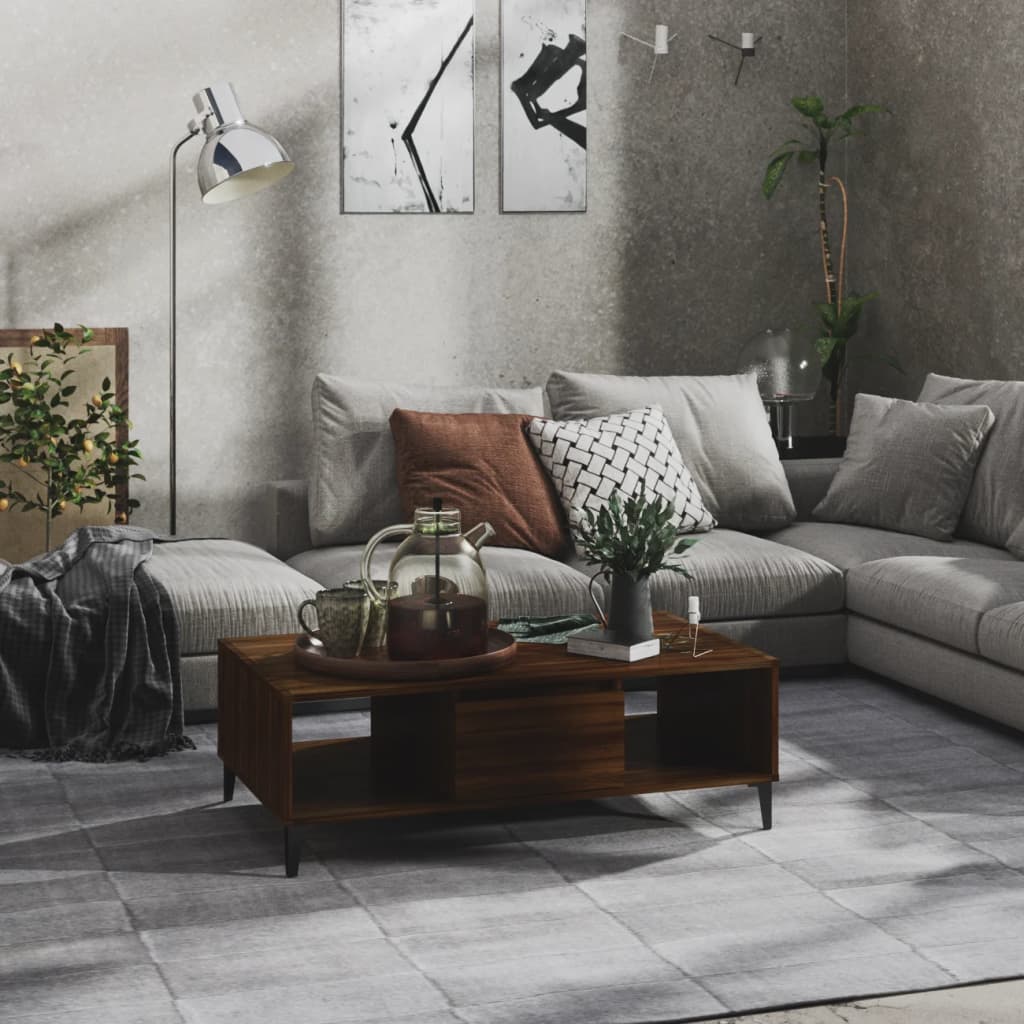 Sohvapöytä ruskea tammi 103,5x60x35 cm - Sisustajankoti.fi