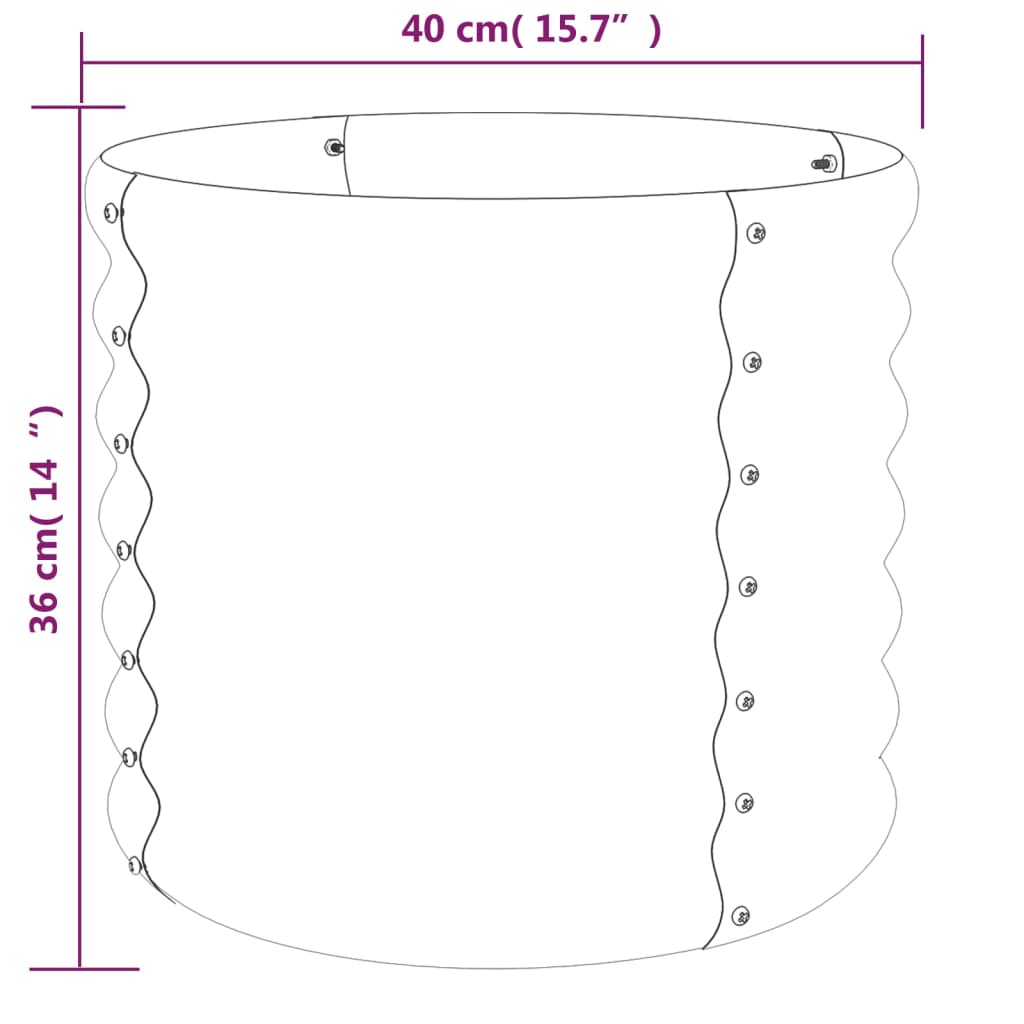Puutarhakukkalaatikko jauhemaalattu teräs 40x40x36 cm harmaa - Sisustajankoti.fi