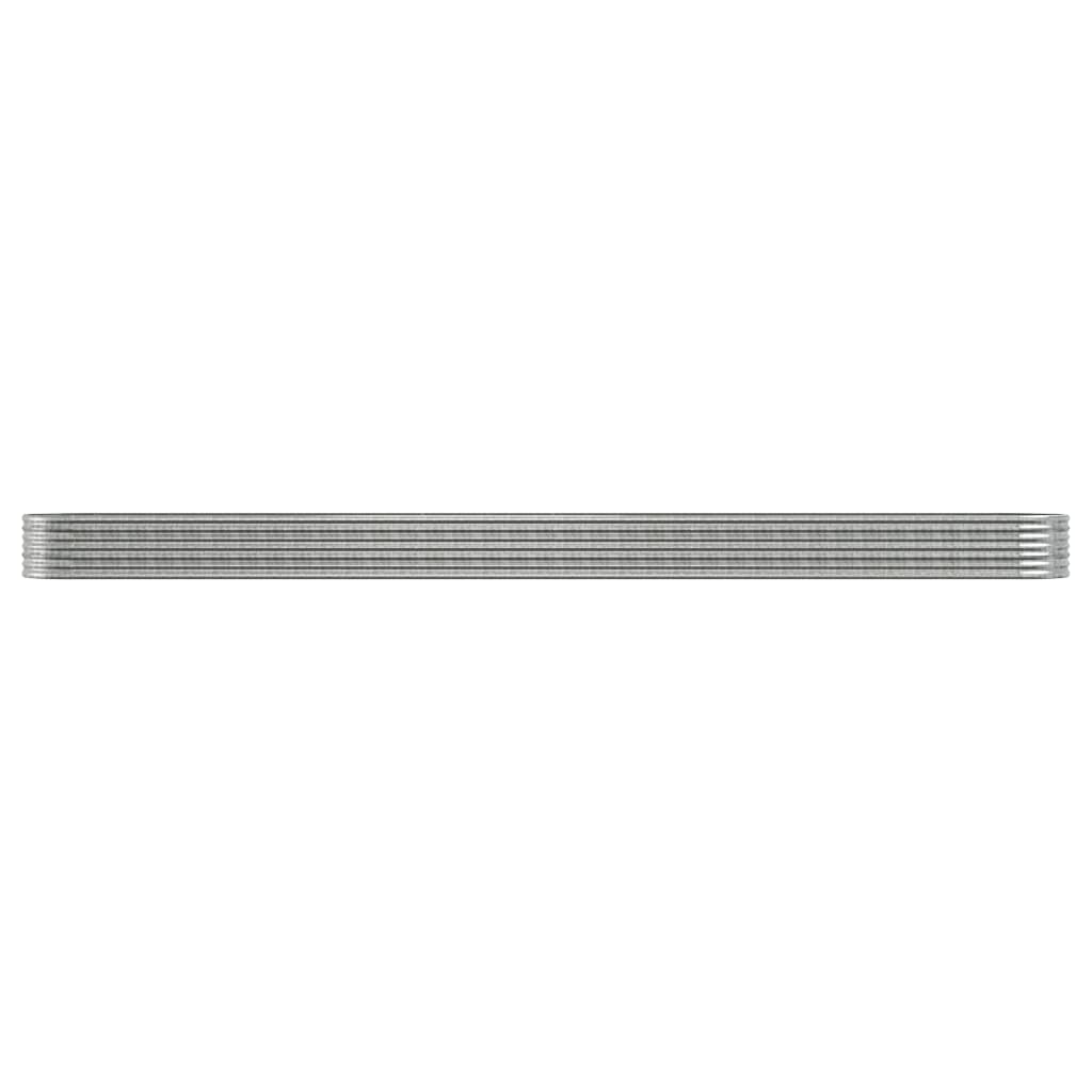 Puutarhakukkalaatikko jauhemaalattu teräs 440x80x36 cm hopea - Sisustajankoti.fi