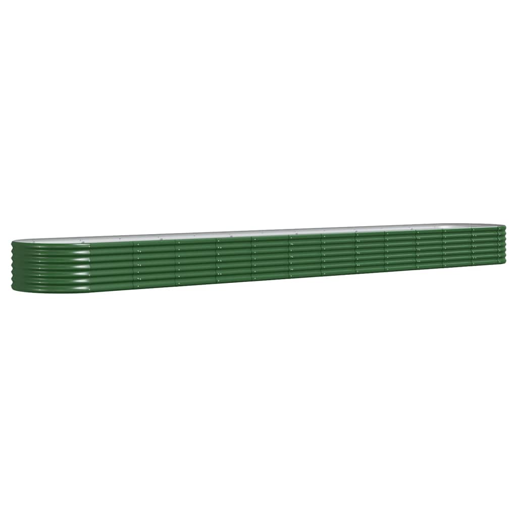 Puutarhakukkalaatikko jauhemaalattu teräs 512x80x36 cm vihreä - Sisustajankoti.fi