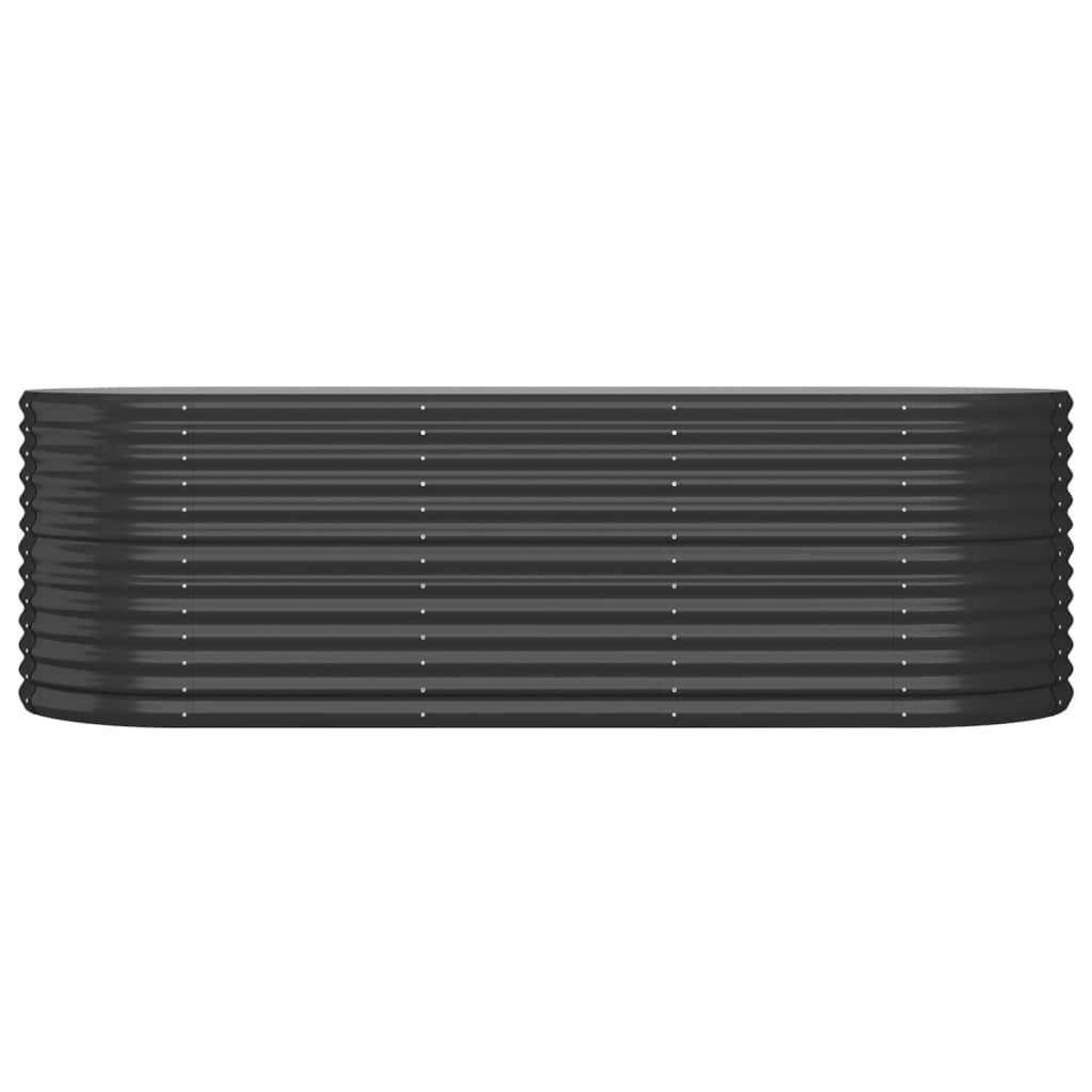 Korotettu kukkalaatikko jauhemaalattu teräs 224x80x68cm antras. - Sisustajankoti.fi