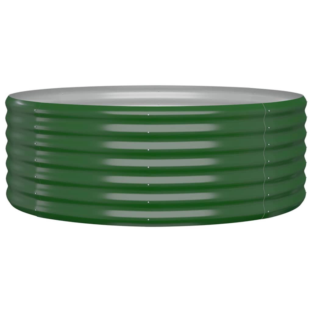 Korotettu kukkalaatikko jauhemaalattu teräs 100x100x36cm vihreä - Sisustajankoti.fi