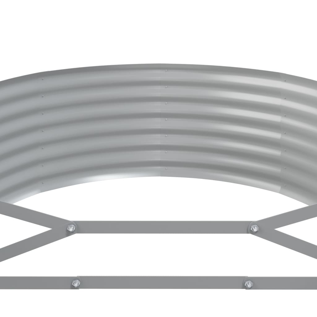 Puutarhakukkalaatikko jauhemaalattu teräs 249x100x36 cm hopea - Sisustajankoti.fi