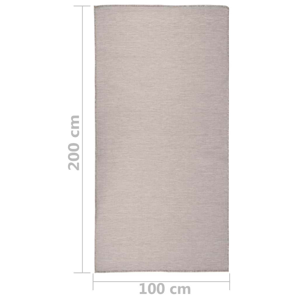 Ulkomatto Flatweave 100x200 cm harmaanruskea - Sisustajankoti.fi