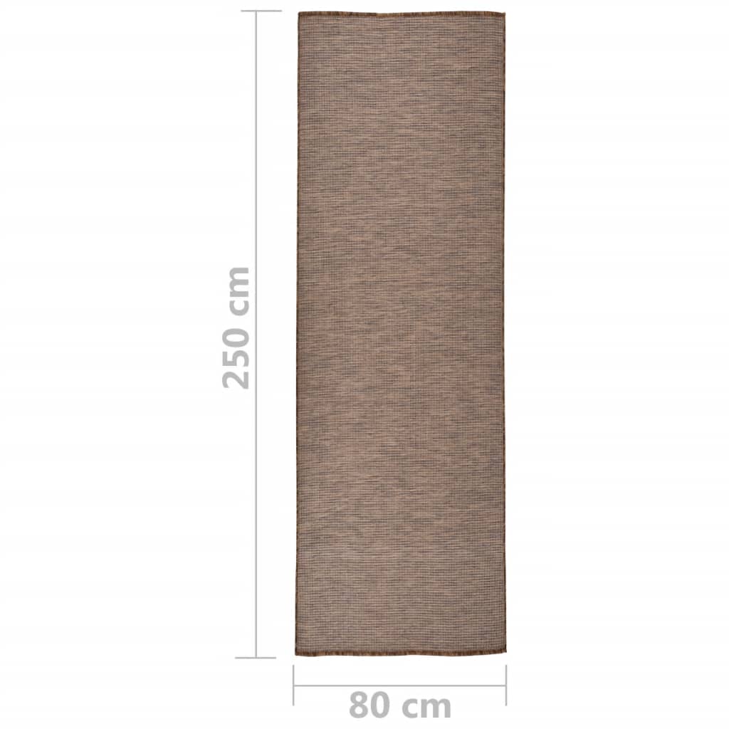 Ulkomatto Flatweave 80x250 cm ruskea - Sisustajankoti.fi