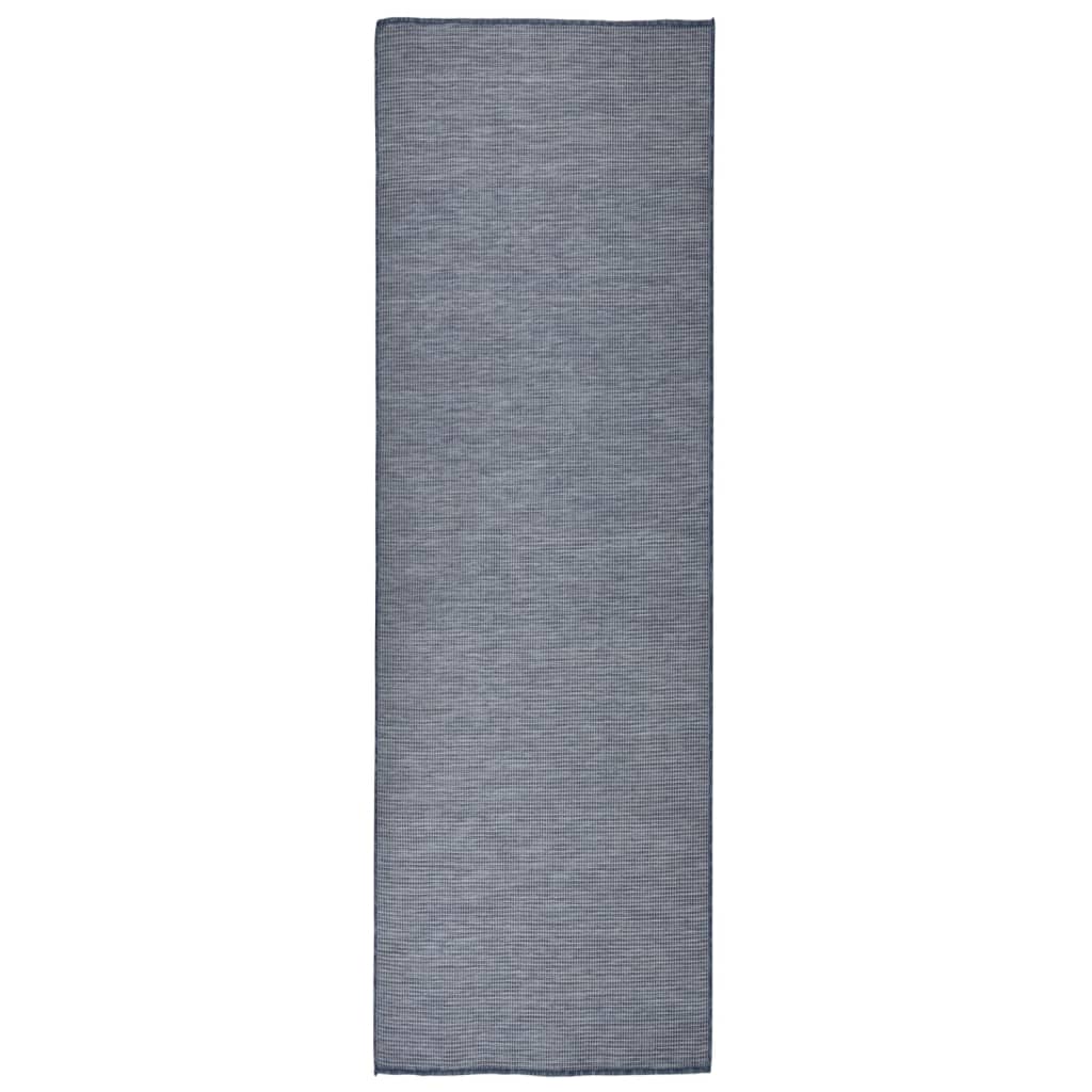 Ulkomatto Flatweave 80x250 cm sininen - Sisustajankoti.fi
