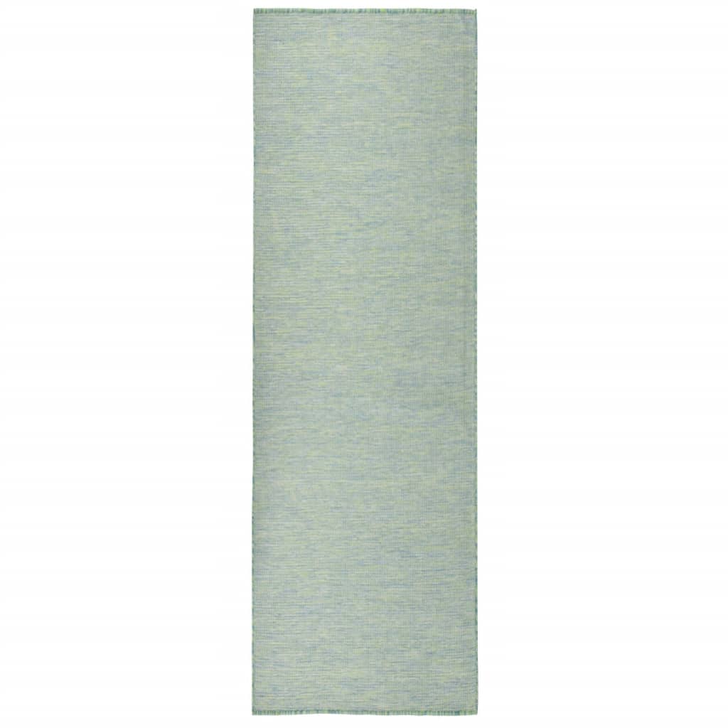 Ulkomatto Flatweave 80x250 cm turkoosi - Sisustajankoti.fi