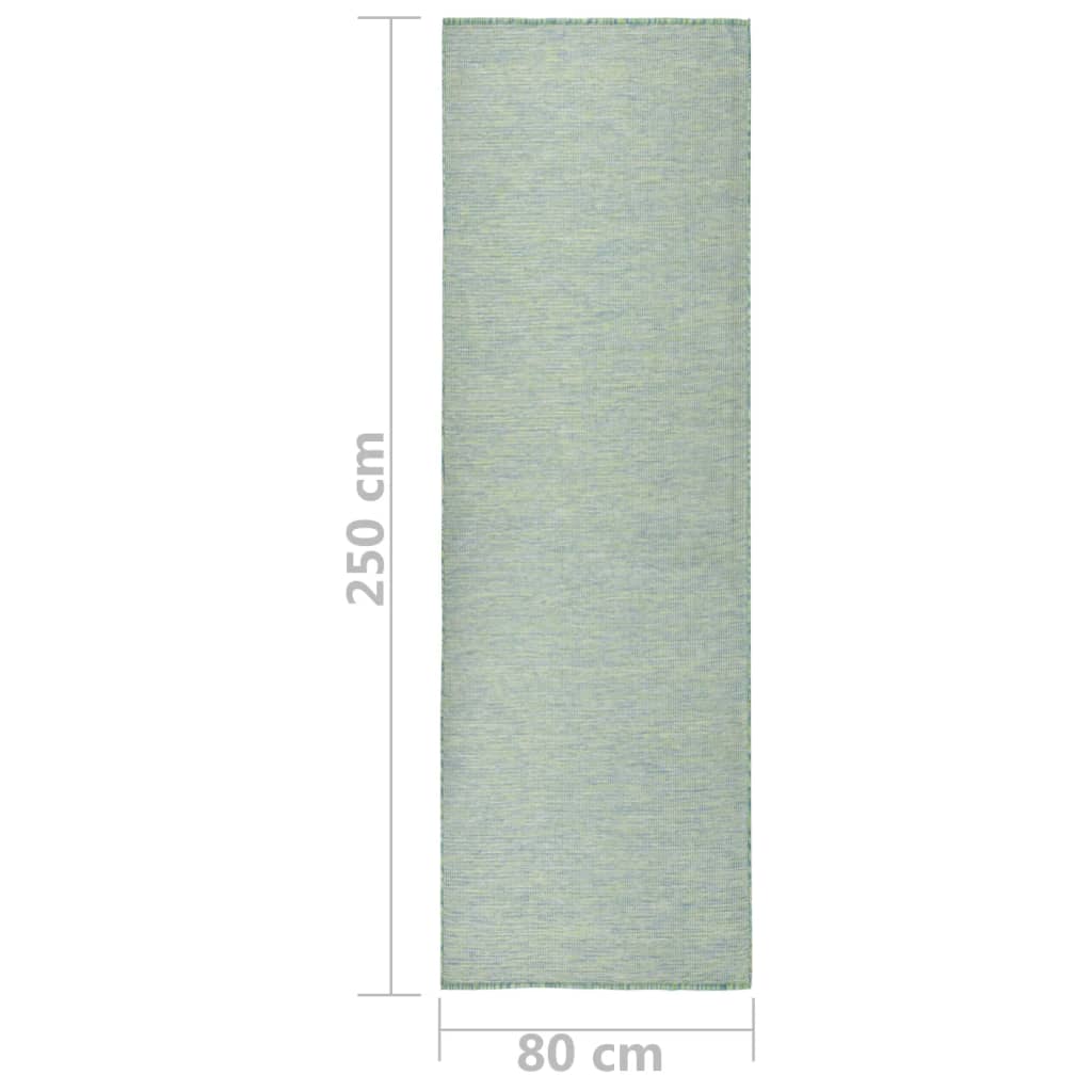 Ulkomatto Flatweave 80x250 cm turkoosi - Sisustajankoti.fi