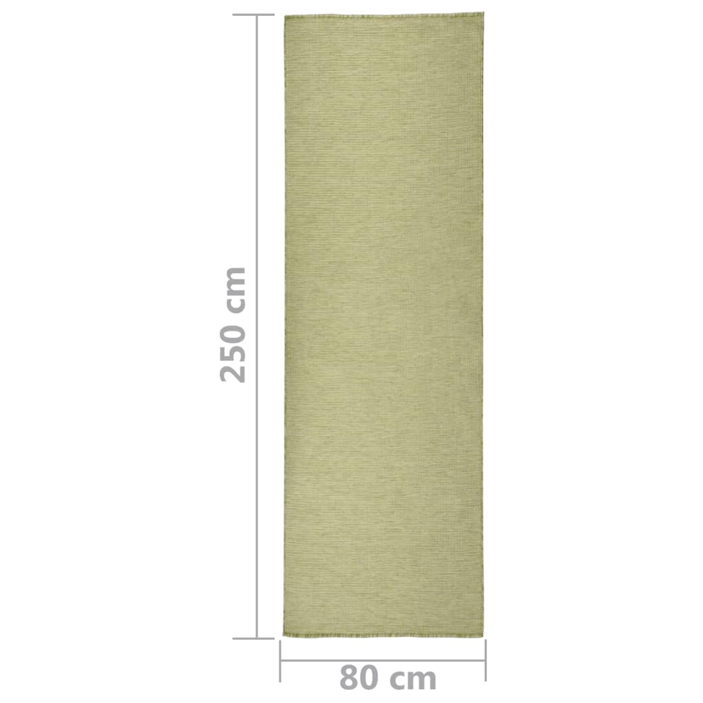 Ulkomatto Flatweave 80x250 cm vihreä - Sisustajankoti.fi