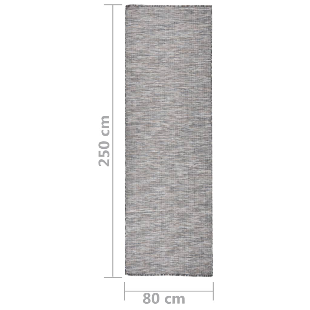 Ulkomatto Flatweave 80x250 cm ruskea ja musta - Sisustajankoti.fi