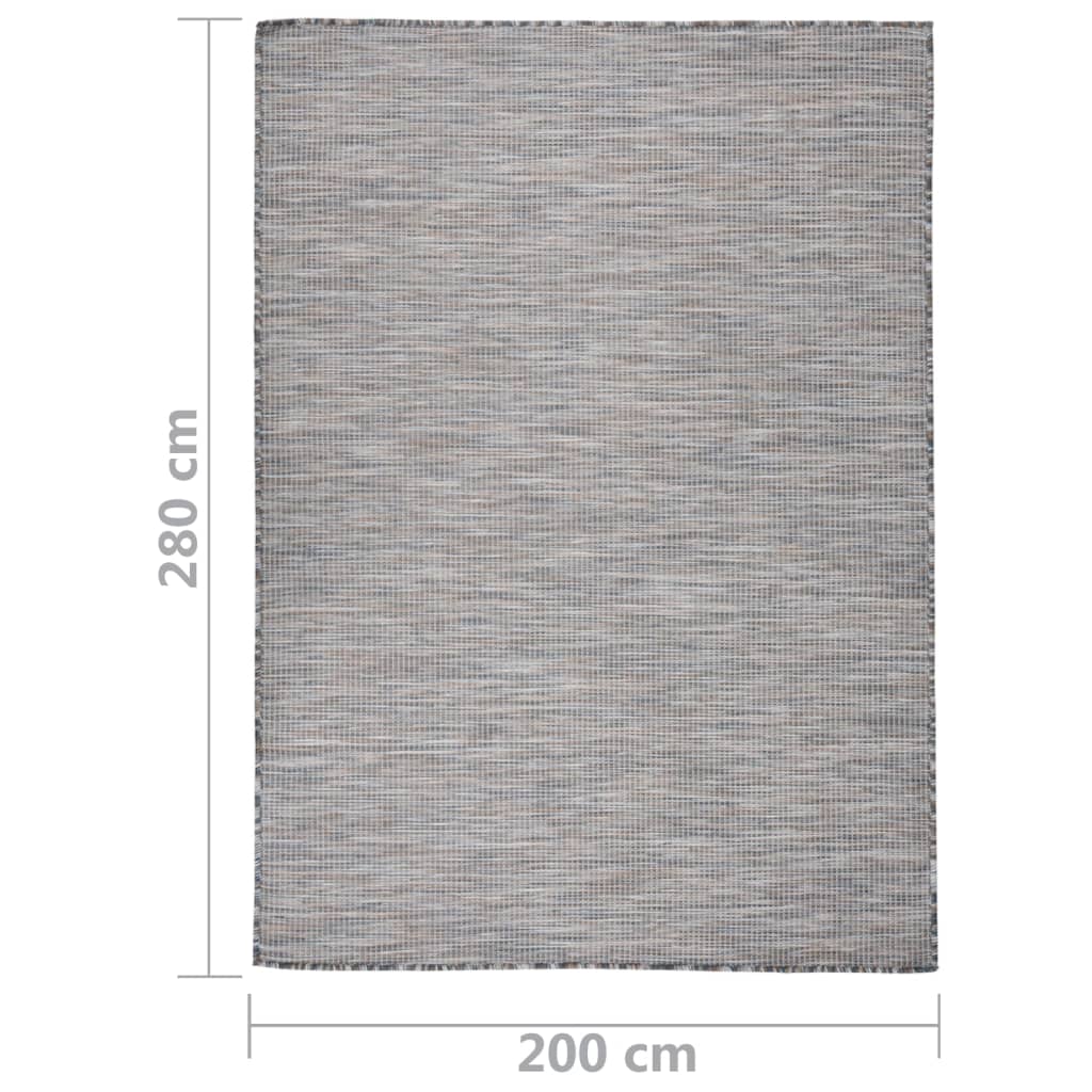 Ulkomatto Flatweave 200x280 cm ruskea ja musta - Sisustajankoti.fi